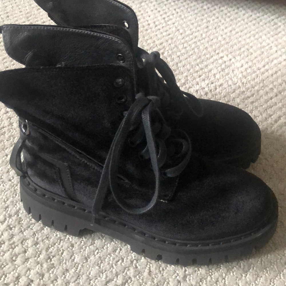 Booties zip lace up boots black new 35 (5) - Picture 5 of 11